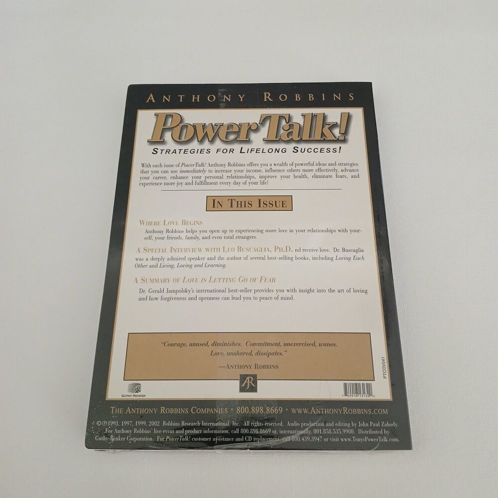 Anthony Robbins POWER TALK-DVD "Where Love Begins" Motivational Self Help NEW - Picture 2 of 2